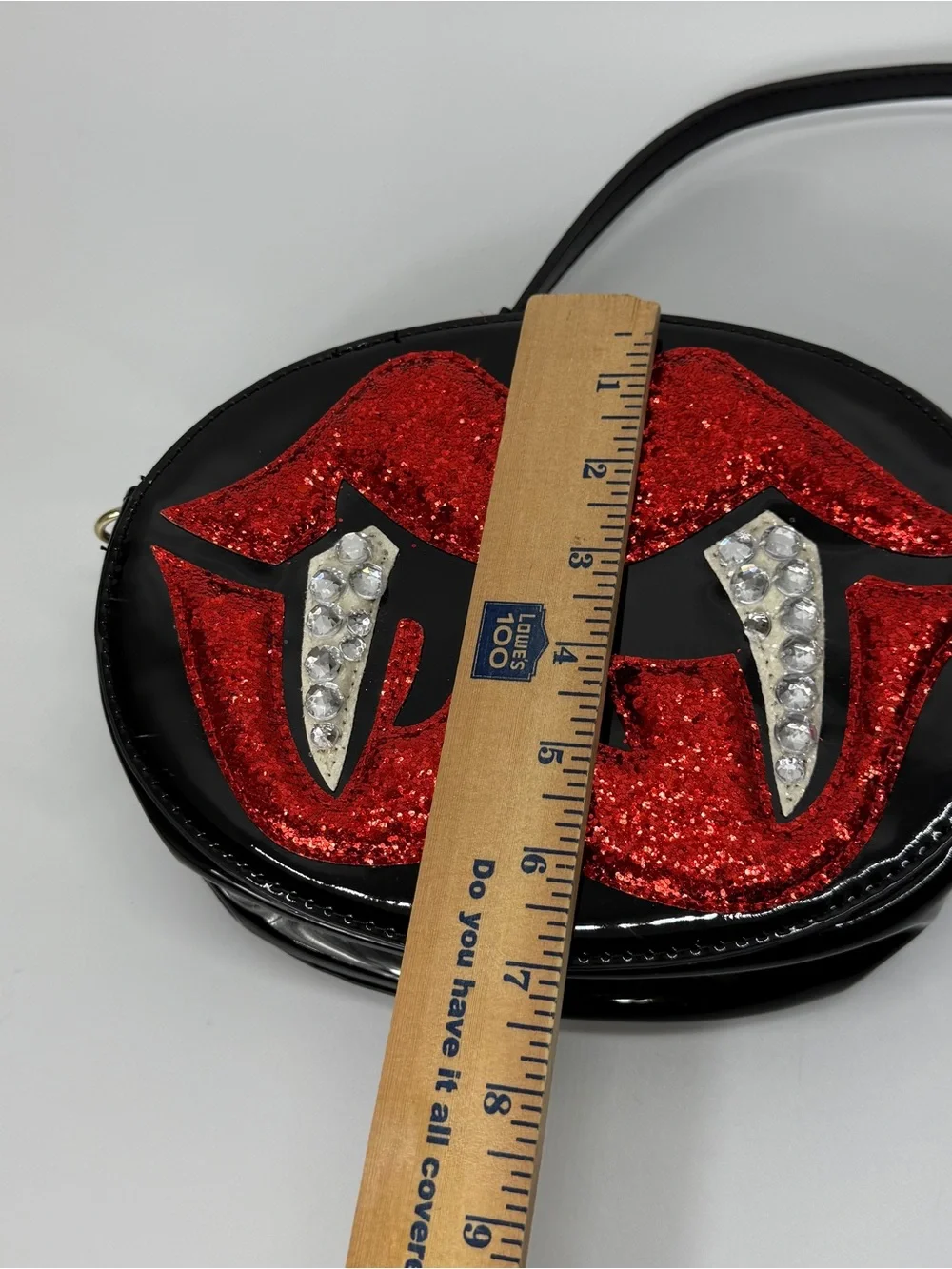 Betsey Johnson Glampire Vampire Crossbody Bag Fang Lips Faux Patent Leather - Picture 14 of 15